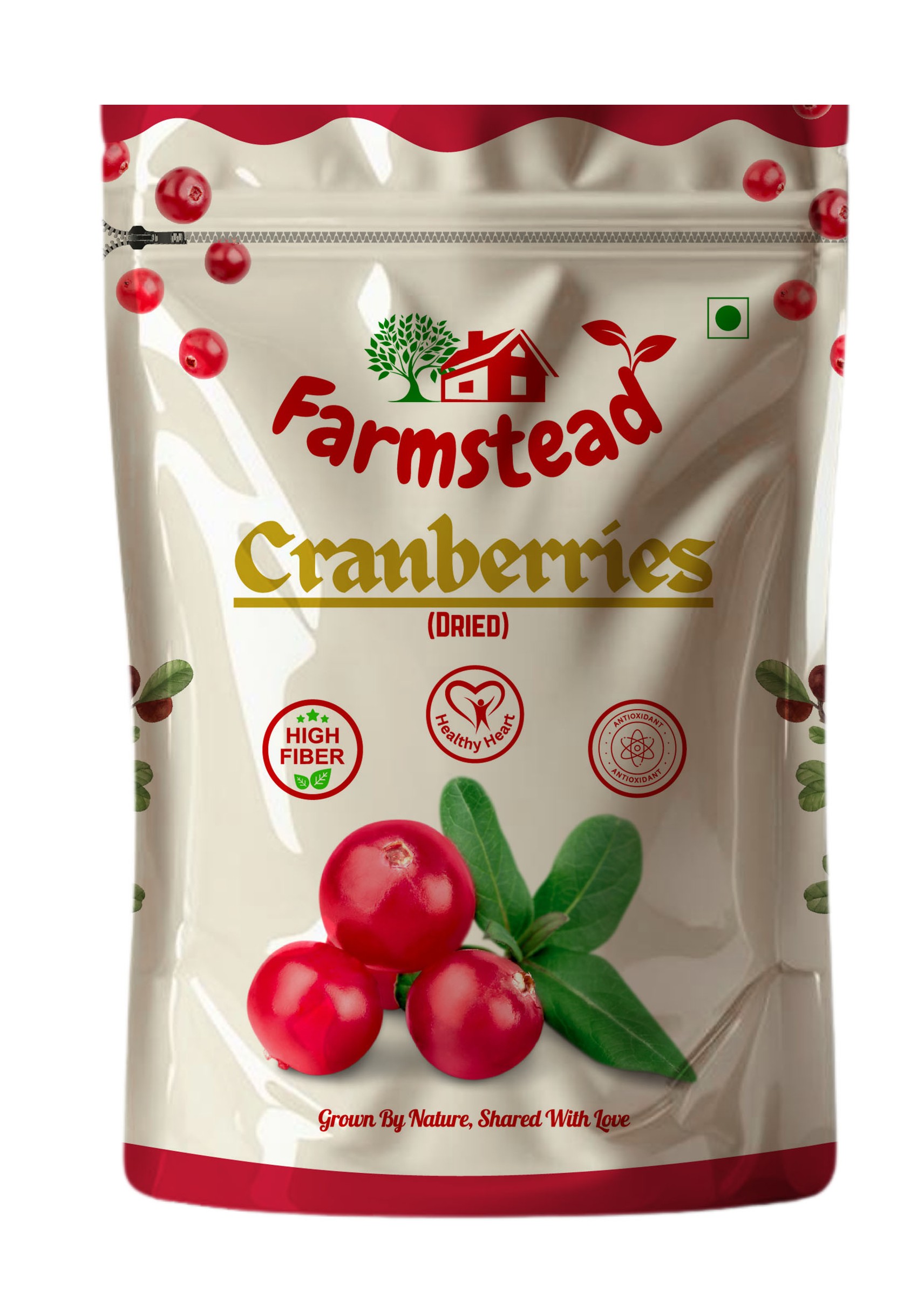Farmstead Dried Cranberry || 200 Gram (Pack Of 2) || Dried Fruit, Berries, High Nutrient And Antioxidant || No Added Preservatives