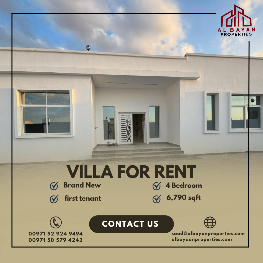 Brand New 4 Bedroom Villa for Rent in Al Qusaidat – Ras Al Khaimah