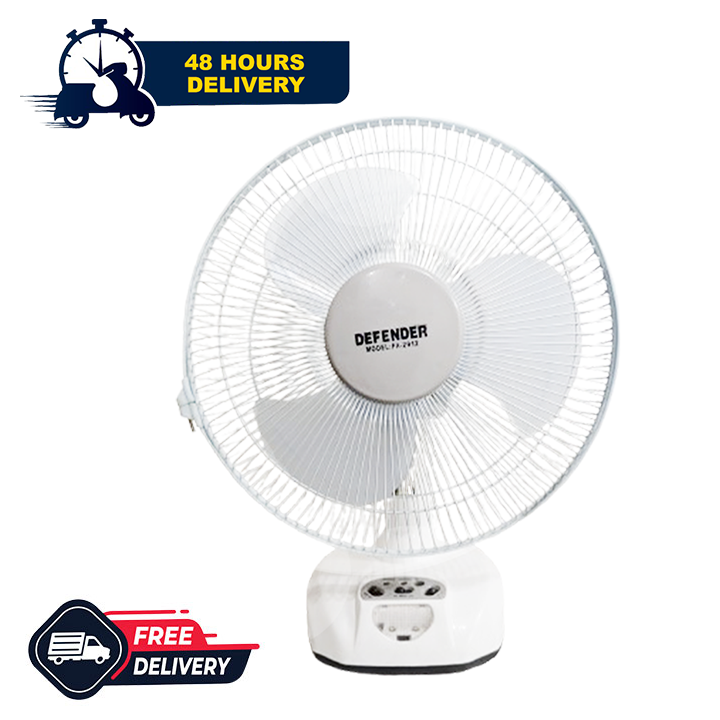 Defender KN-2912 Rechargeable Fan AC/DC with LED Multi-Function 12" Maroon