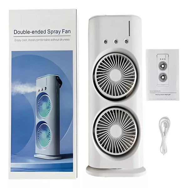 Double Ended Cooling Mister Fan Spray Mist Fan USB Rechargeable Handheld Portable Mini Fan USB Electric Fan LED Night .