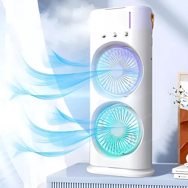 Double Ended Cooling Mister Fan Spray Mist Fan USB Rechargeable Handheld Portable Mini Fan USB Electric Fan LED Night .