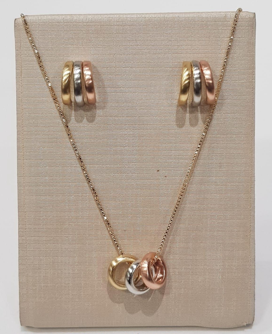 Conjunto de joias tricolor
