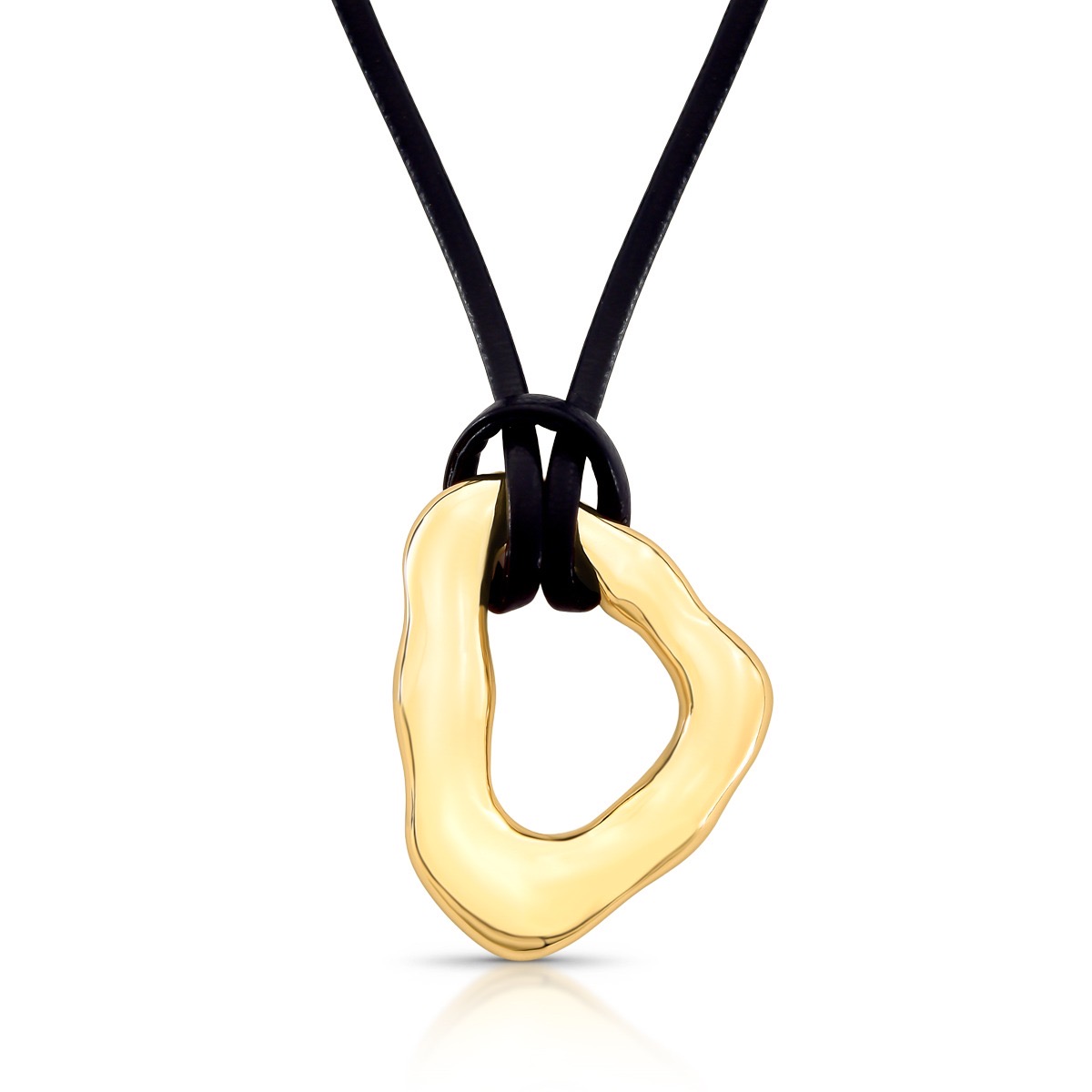 Colar com pingente orgânico dourado