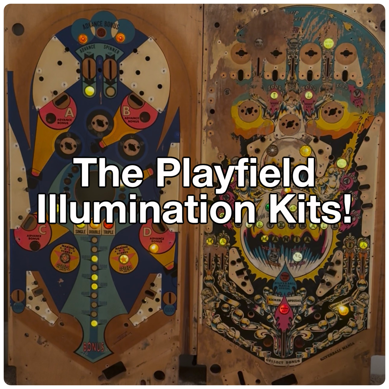 The Pinball Playfield Illumination Kit for Wall Hanging - Pinball Art for Gameroom