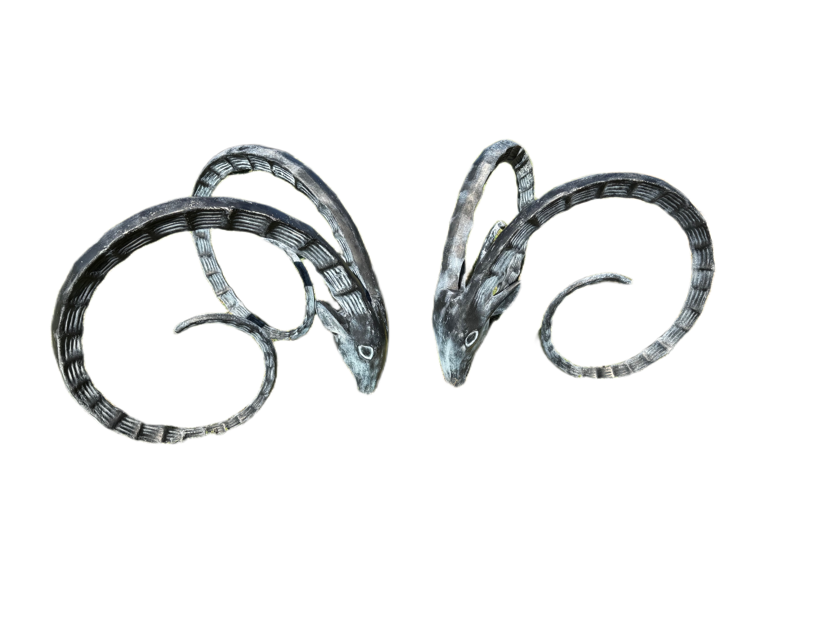 Vintage Boho Cast Aluminum Ibex Dining Table Pedestals by Chervet