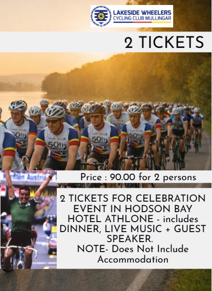2 X Tickets to 50th Anniversary Dinner with Guest Speaker