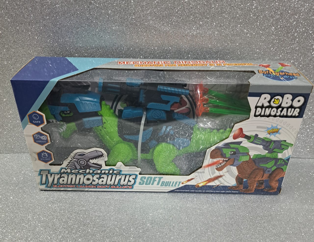 Tyrannosaurus mecánico de juguete lanza dardos