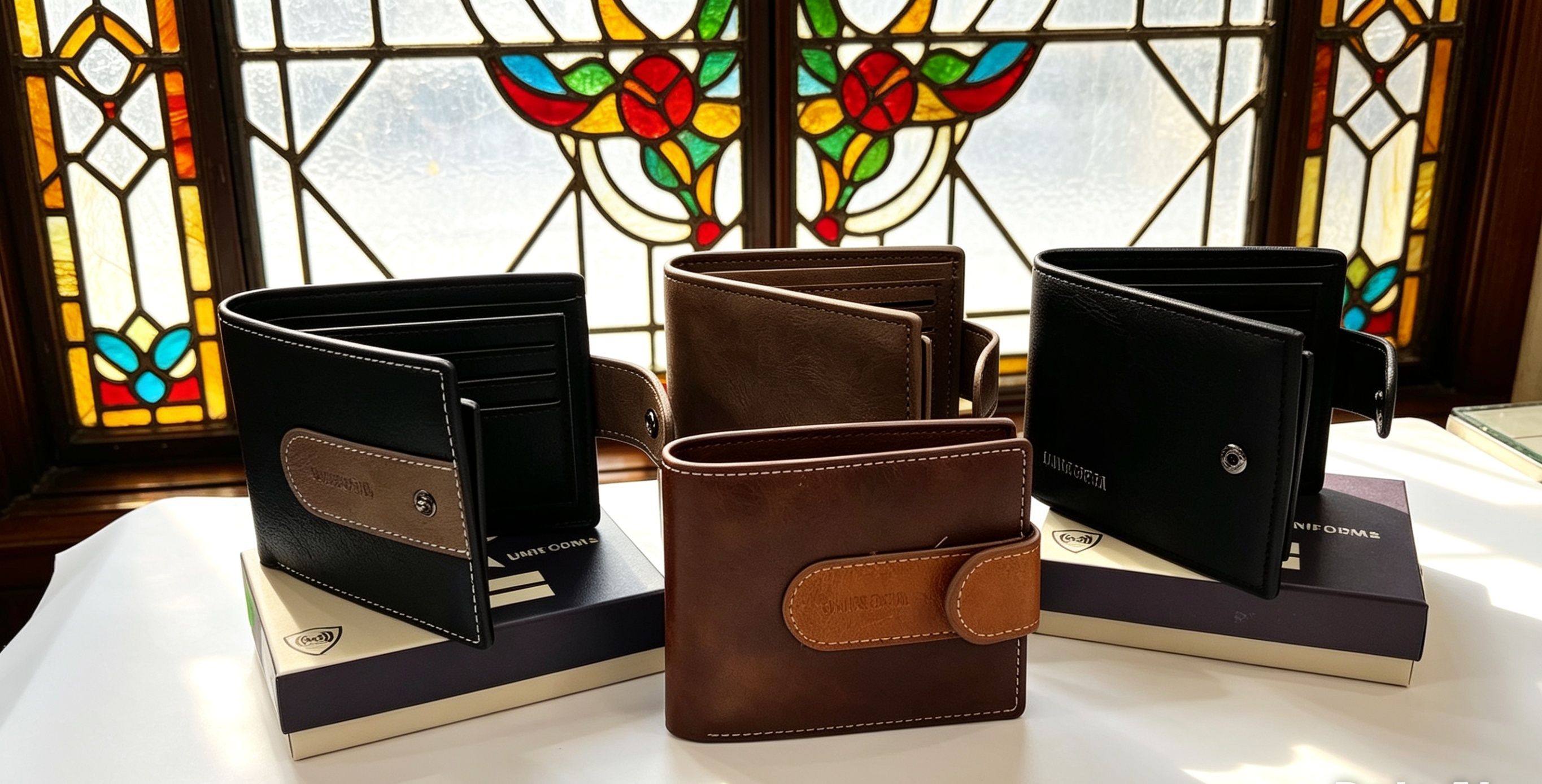 Cartera de cuero clásica