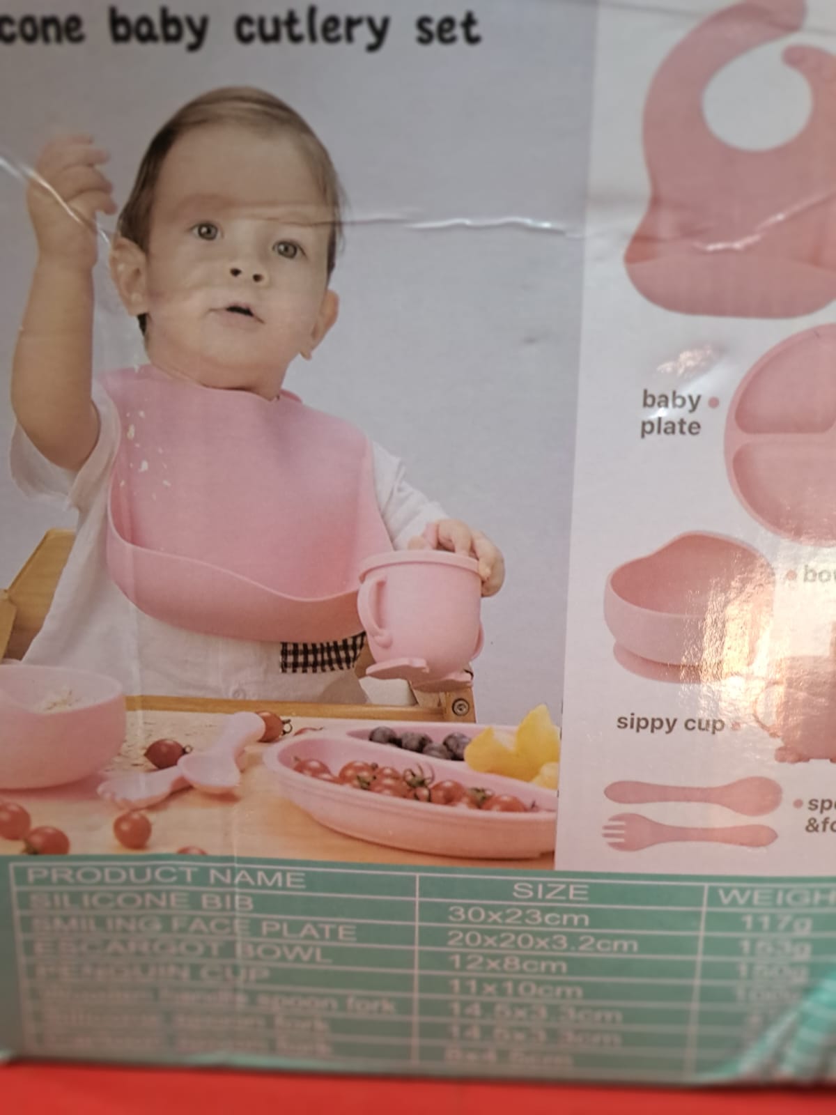 Set de cubiertos de silicona para bebé