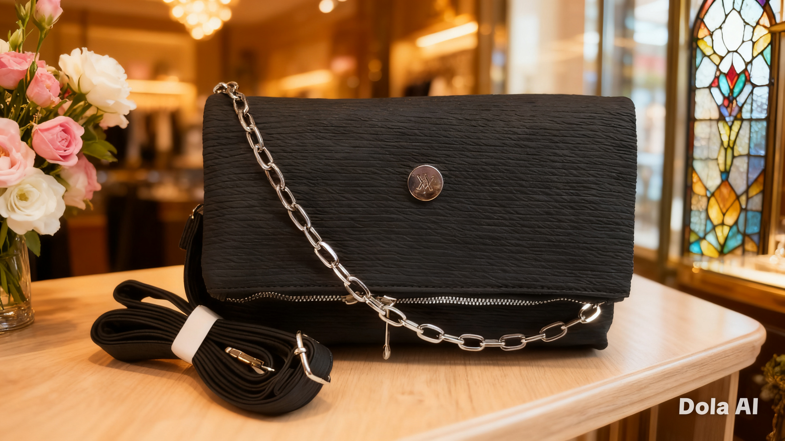 Bolso de mano negro elegante