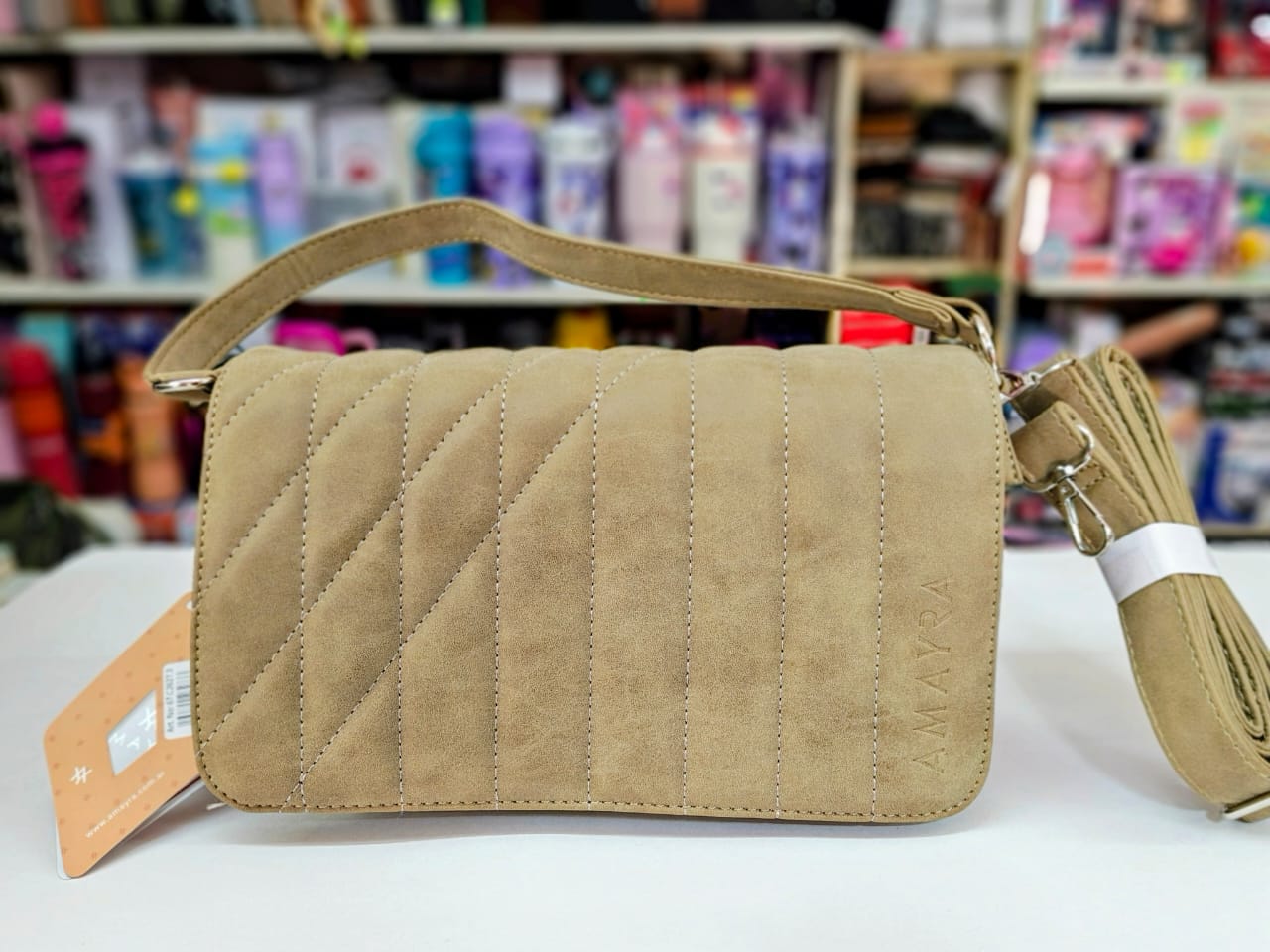 Bolso de mano beige