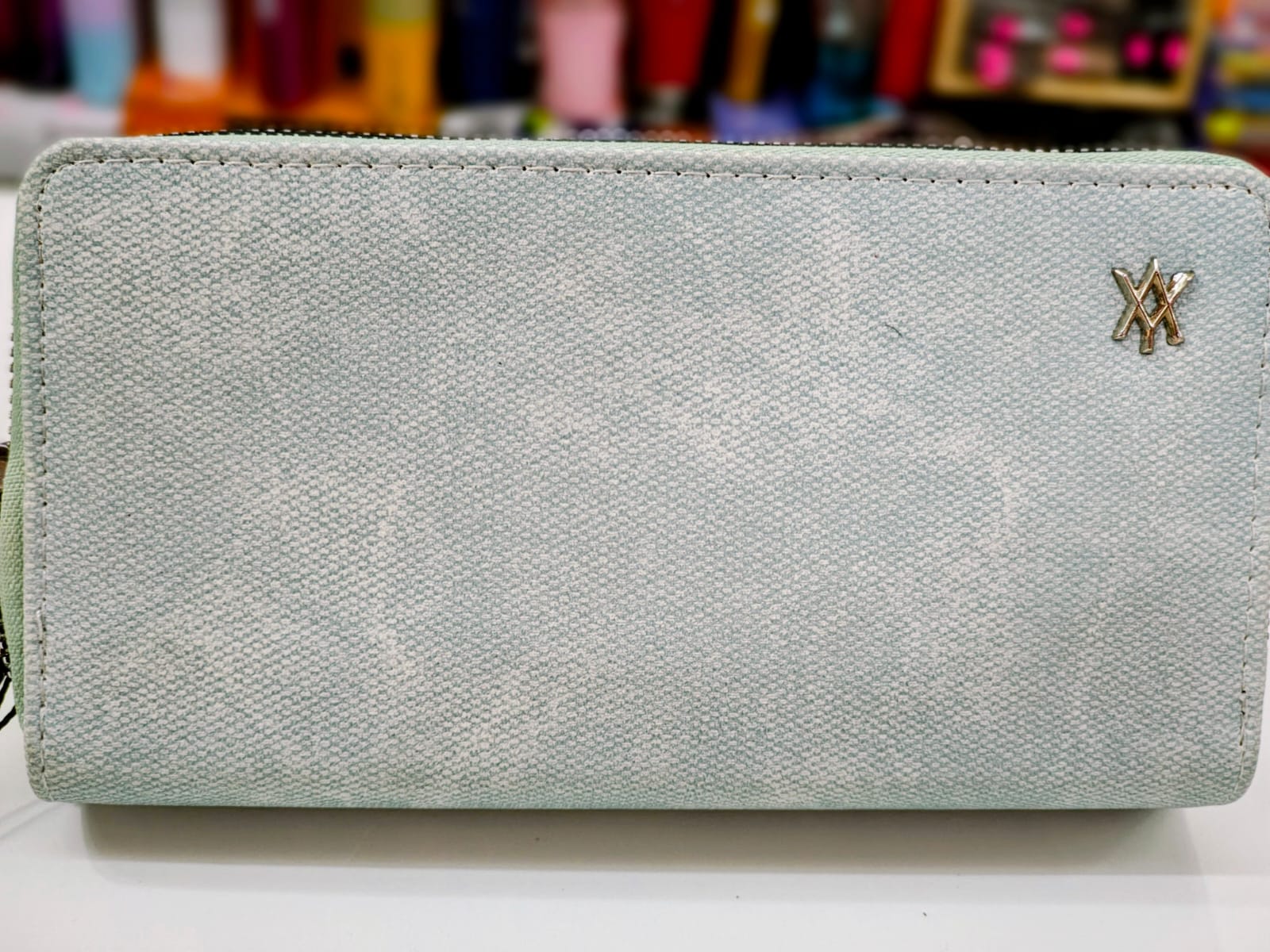 Cartera de lona gris clara Amayra