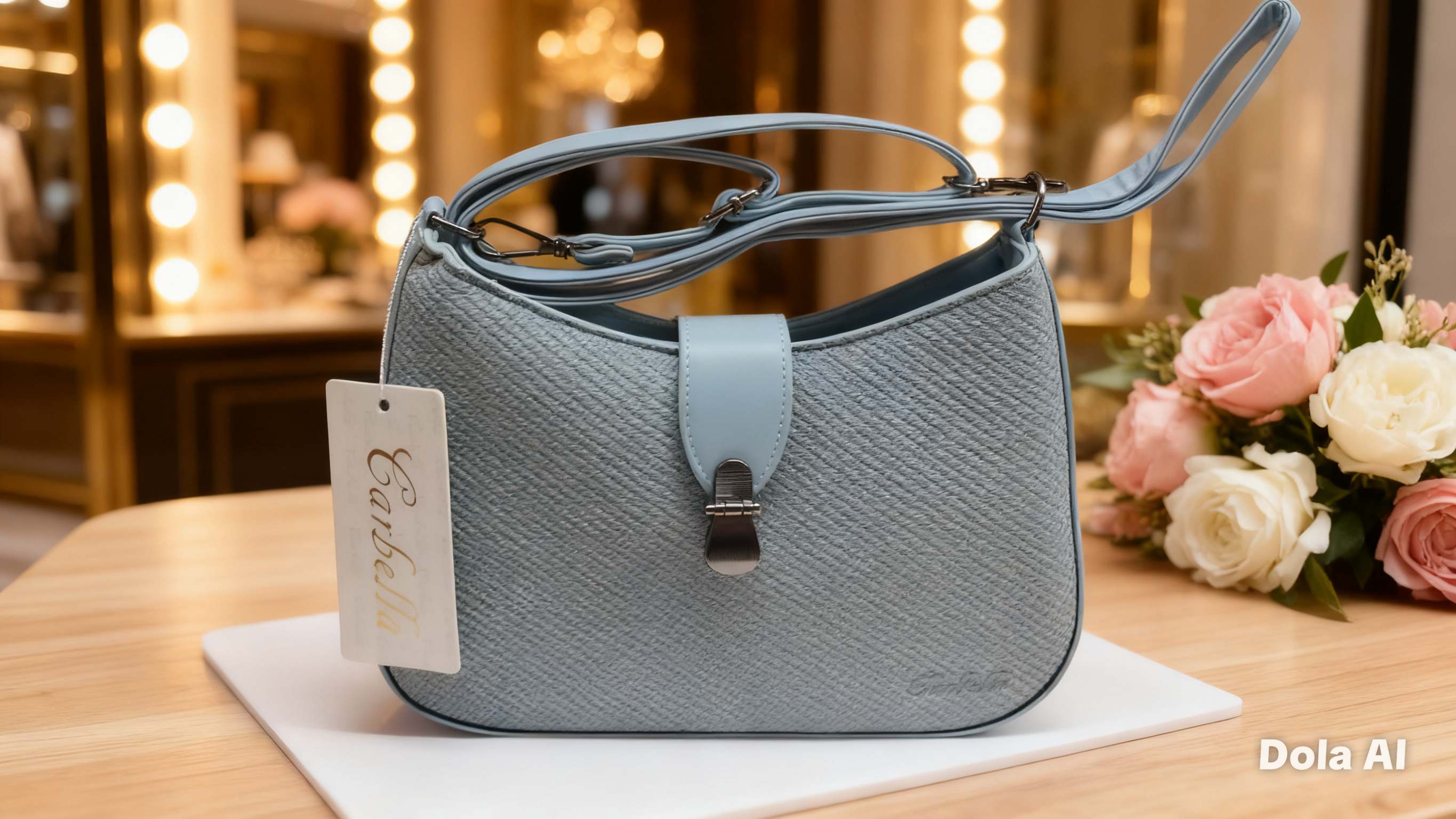Bolso de Mano Azul Claro