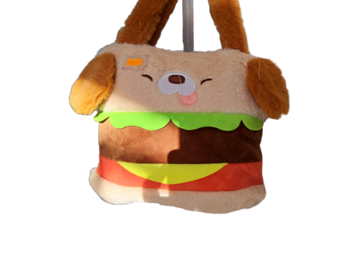 Bolso de peluche hamburguesa perrito
