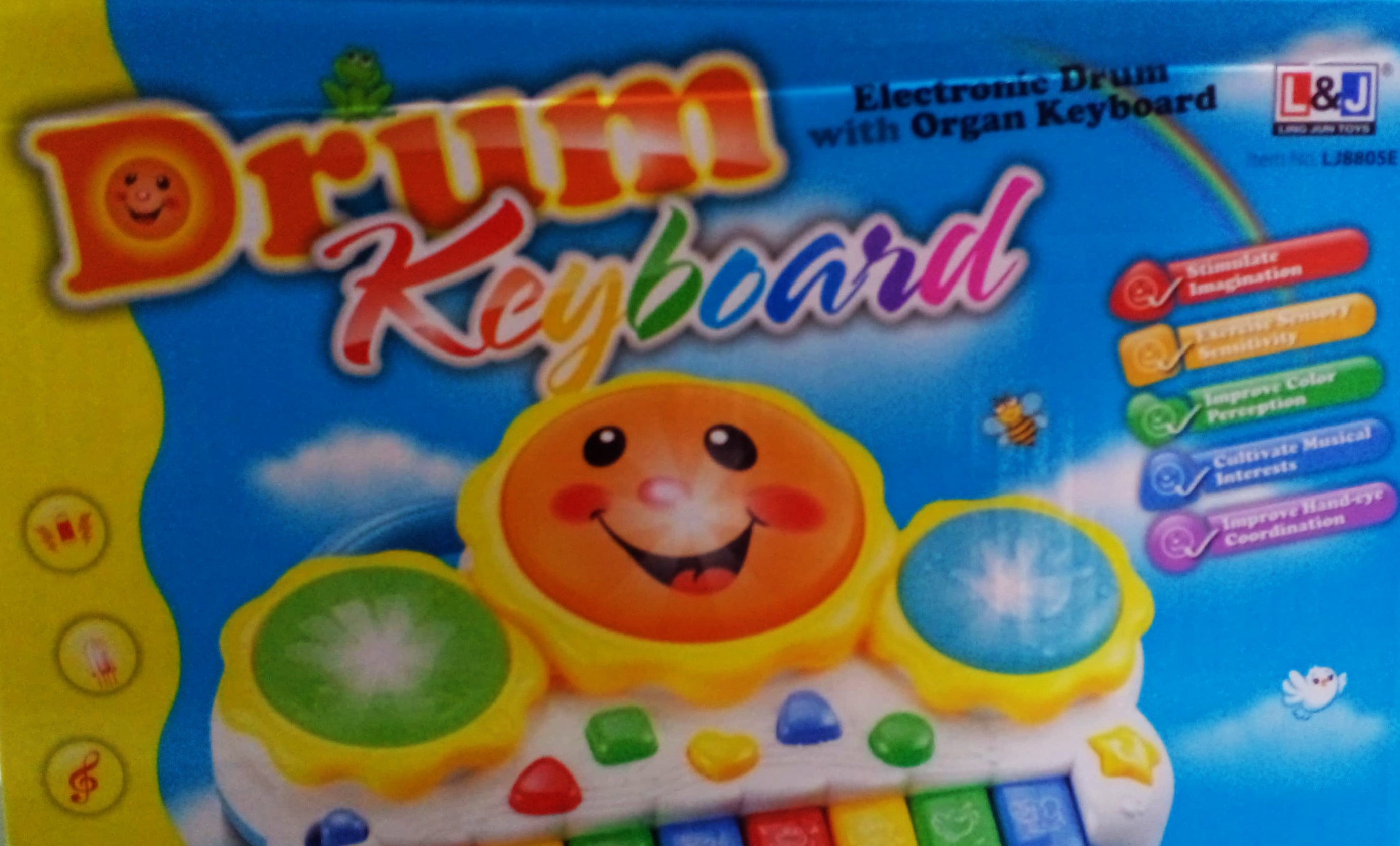 Teclado Tambor Infantil Musical con sonido 
