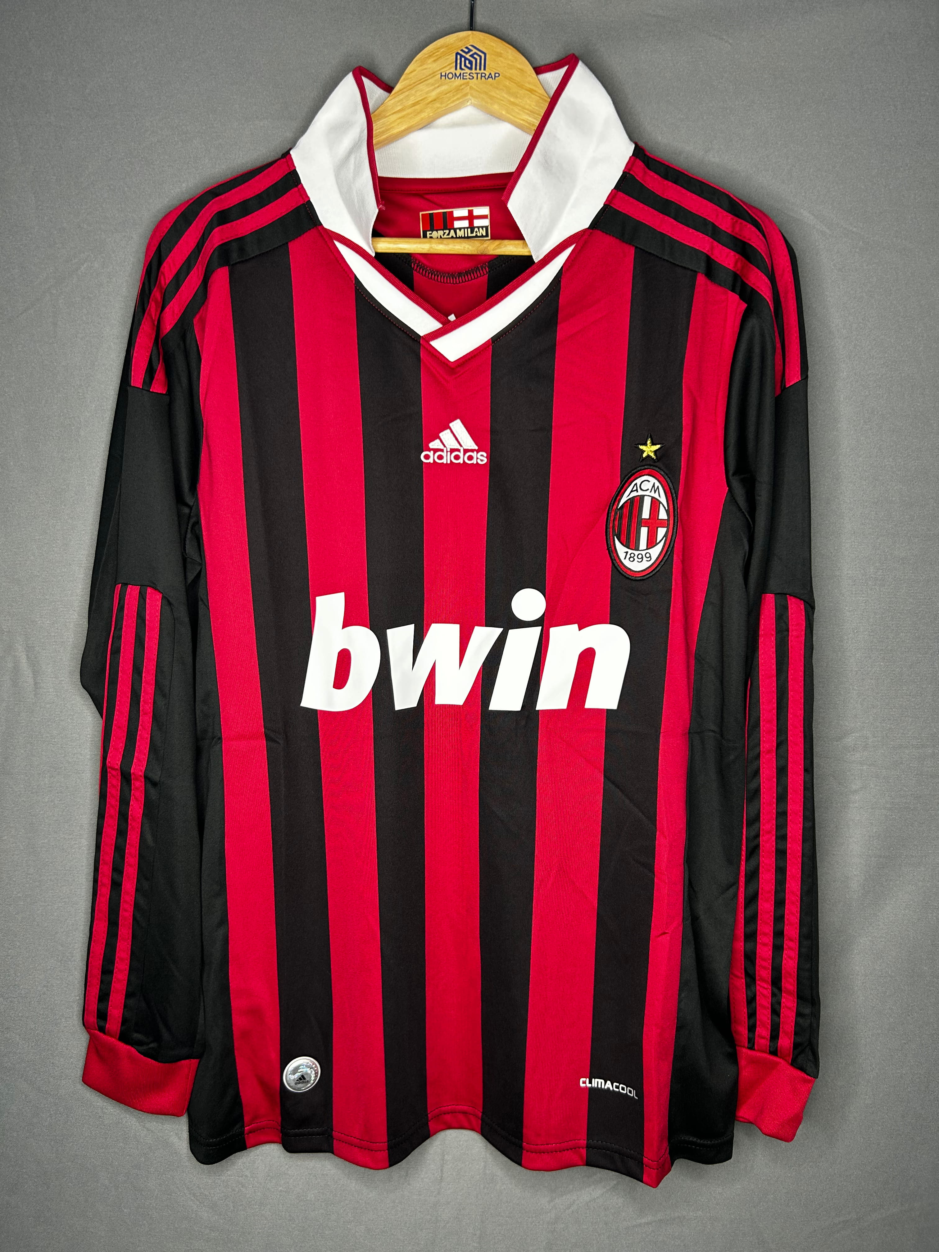 09/10 AC Milan Home Long Sleeve Retro Jersey