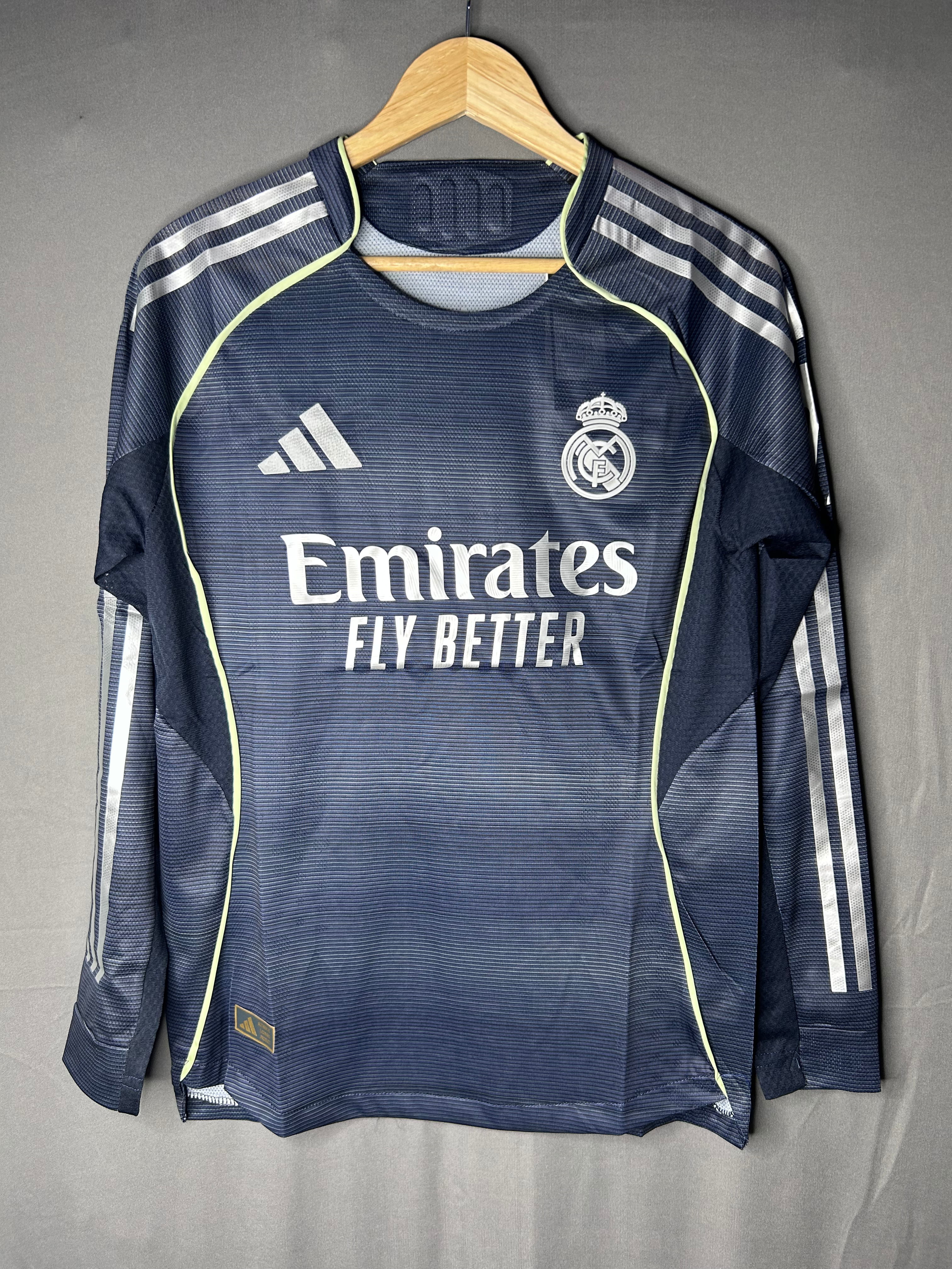 Real Madrid 25/26 Long Sleeve Away Jersey