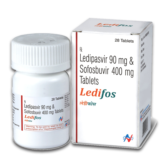 Ledifos Tablets: Ledipasvir 90mg + Sofosbuvir 400mg