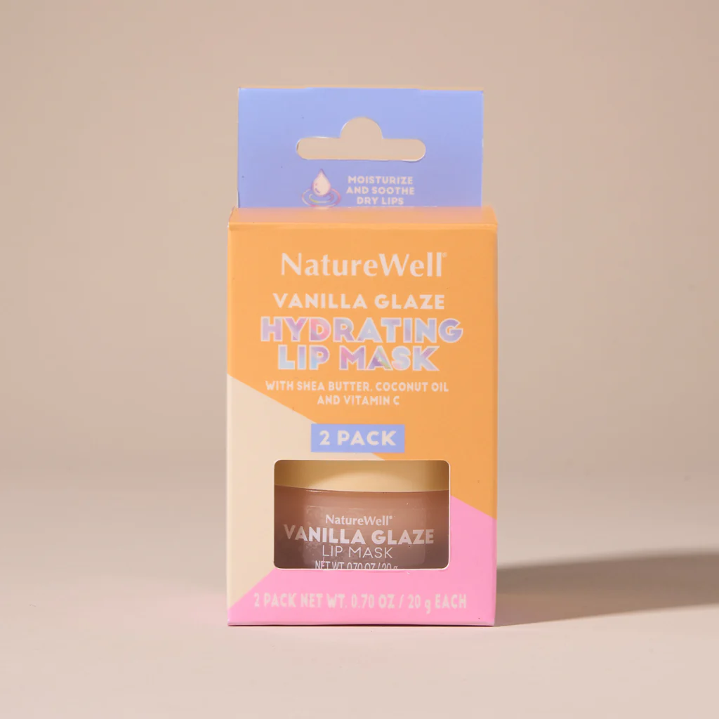 NatureWell Vanilla Glaze Hydrating Lip Mask 2 Pack, 0.70 Oz Each