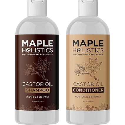 Maple Holistics Shampoo and Conditioner Set - Castor Oil | 473 ml (Pack of 2)