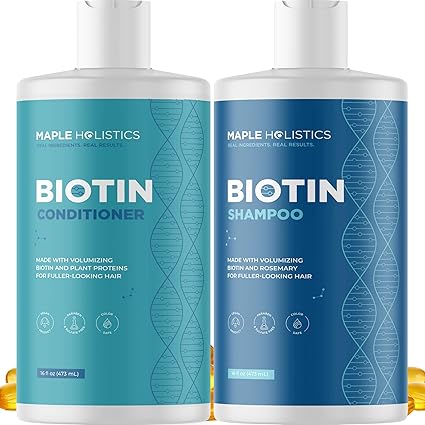 Maple Holistics Biotin Shampoo and Conditioner Set - Sandalwood | 236 ml (Pack of 2)