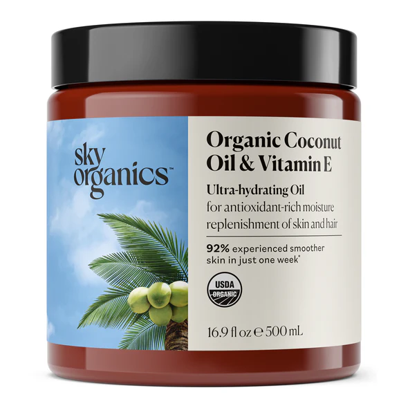 Sky Organics Organic Coconut Oil & Vitamin E | 500 ml