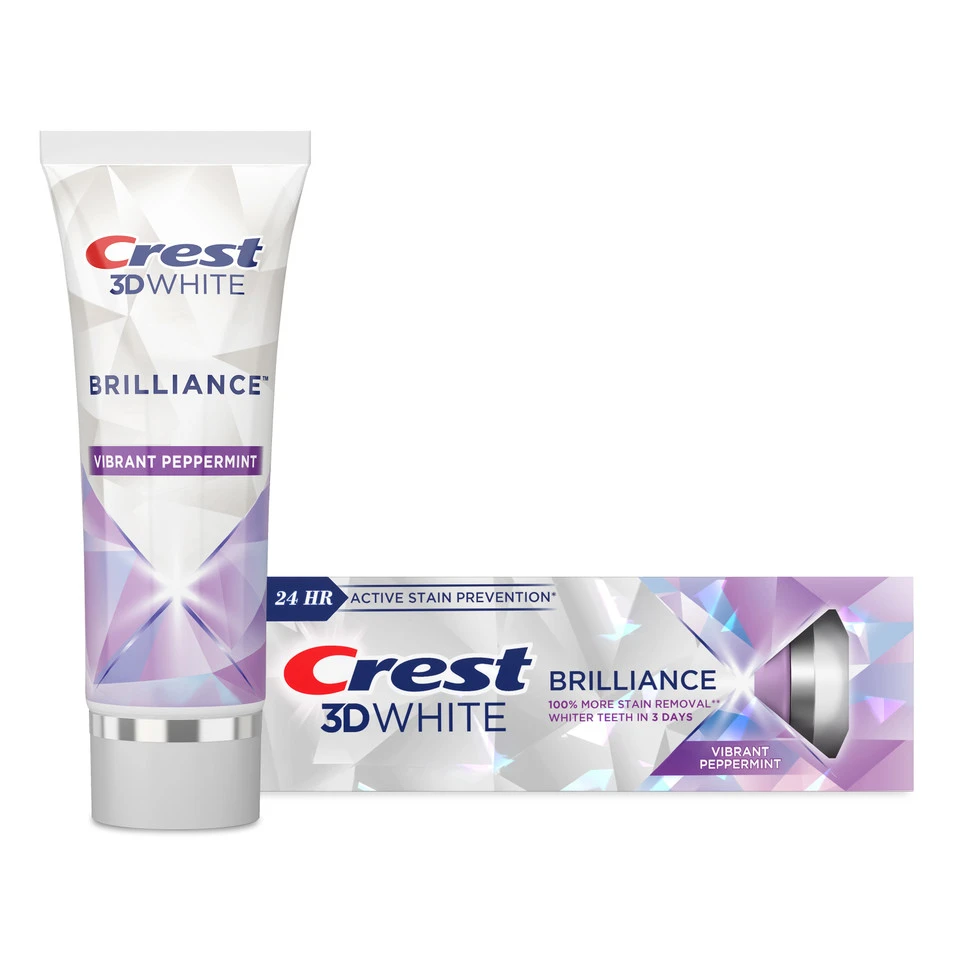 Crest 3DWhite Brilliance Vibrant Peppermint Teeth Whitening Toothpaste | 4.6 Oz