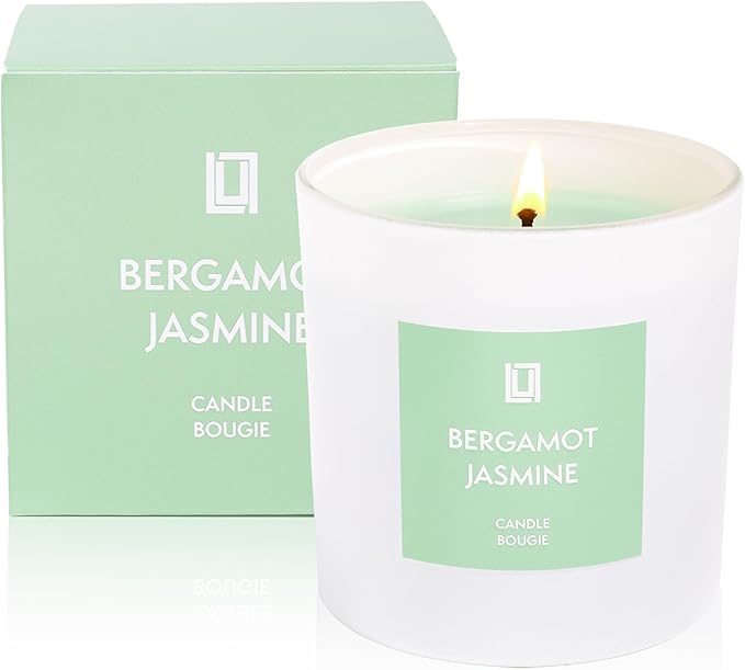 Lulu Candles | Bergamot Jasmine | Luxury Scented Long Lasting Soy Jar Candle | Highly Scented Candles for Home Fragrance & Decor | 6 Oz
