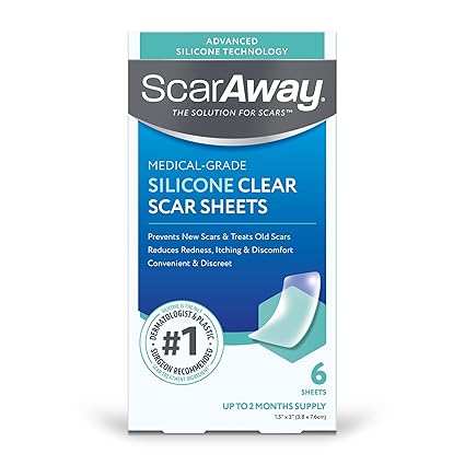 ScarAway Advanced Clear Silicone Scar Sheets, Medical Grade Silicone Strips