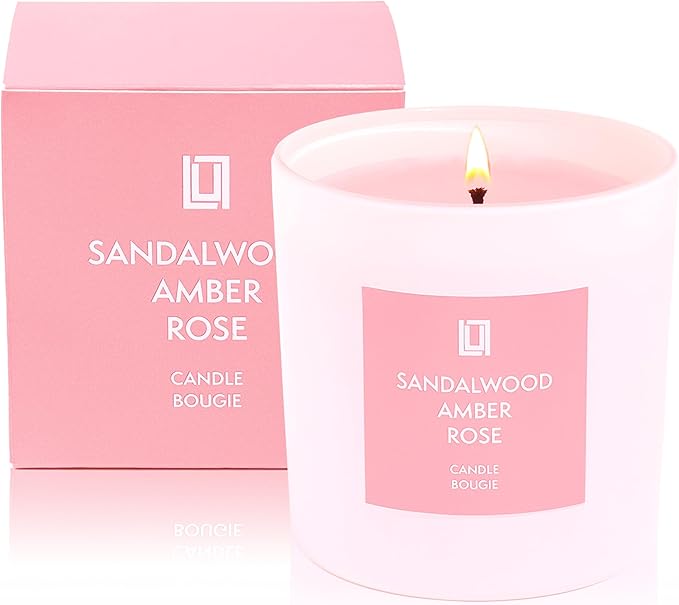 Lulu Candles | Sandalwood, Amber & Rose | Smells Sweet & Floral | Luxury Scented Soy Jar Candle | Hand Poured in The USA | Highly Scented Long Lasting | 6 Oz