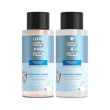 Love Beauty and Planet Shampoo and Conditioner, Volume and Bounty Thickening Coconut Water & Mimosa Flower | 400 ml