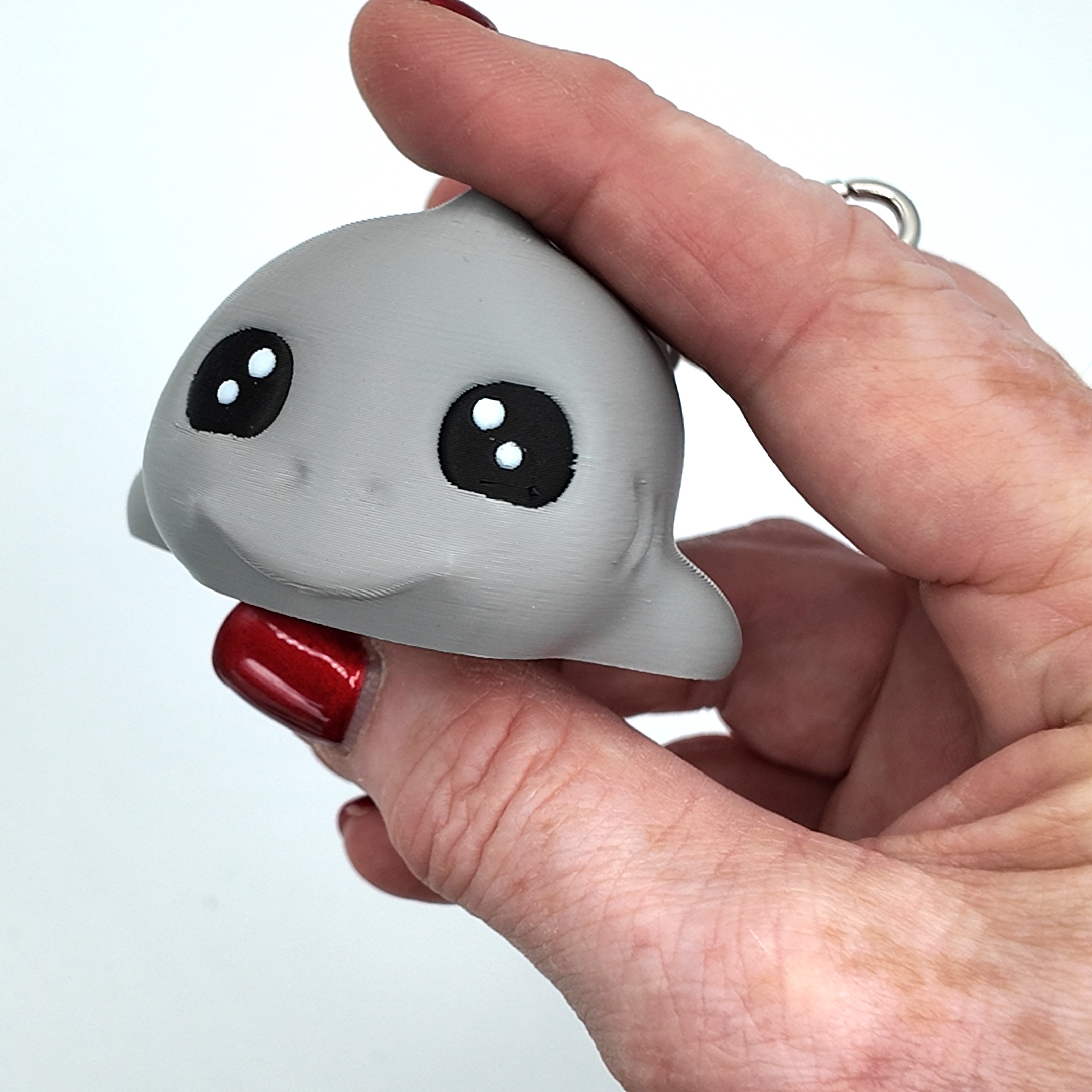 Cute Baby Shark Keyring – Articulated & Flexible Fidget Toy Bag Tag for Kids & Adults | 3D Printed Shark Keychain | Sensory Gift | Ocean Animal Accessory