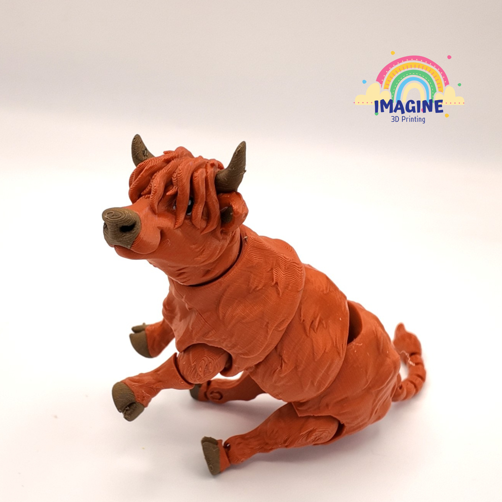 Articulated  Highland Cow | Moveable Joints | Farm Animal Figurine | Unique Gift | Shelf Decor | Cow Lover Collectible