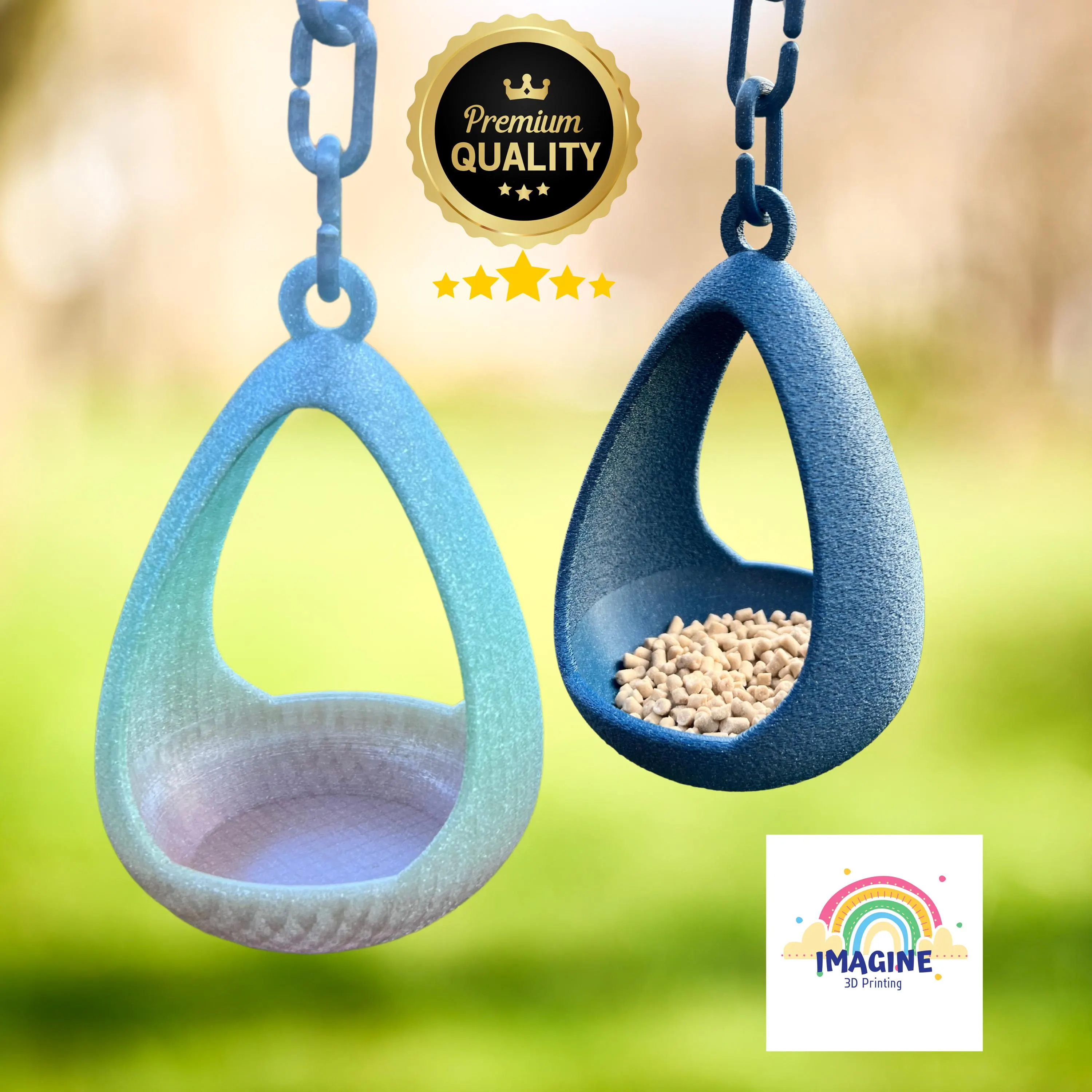 Quality unique Bird Feeder, Waterproof custom PETG outdoor bird table, Garden decor feeding station, hanging ornamental seed tray
