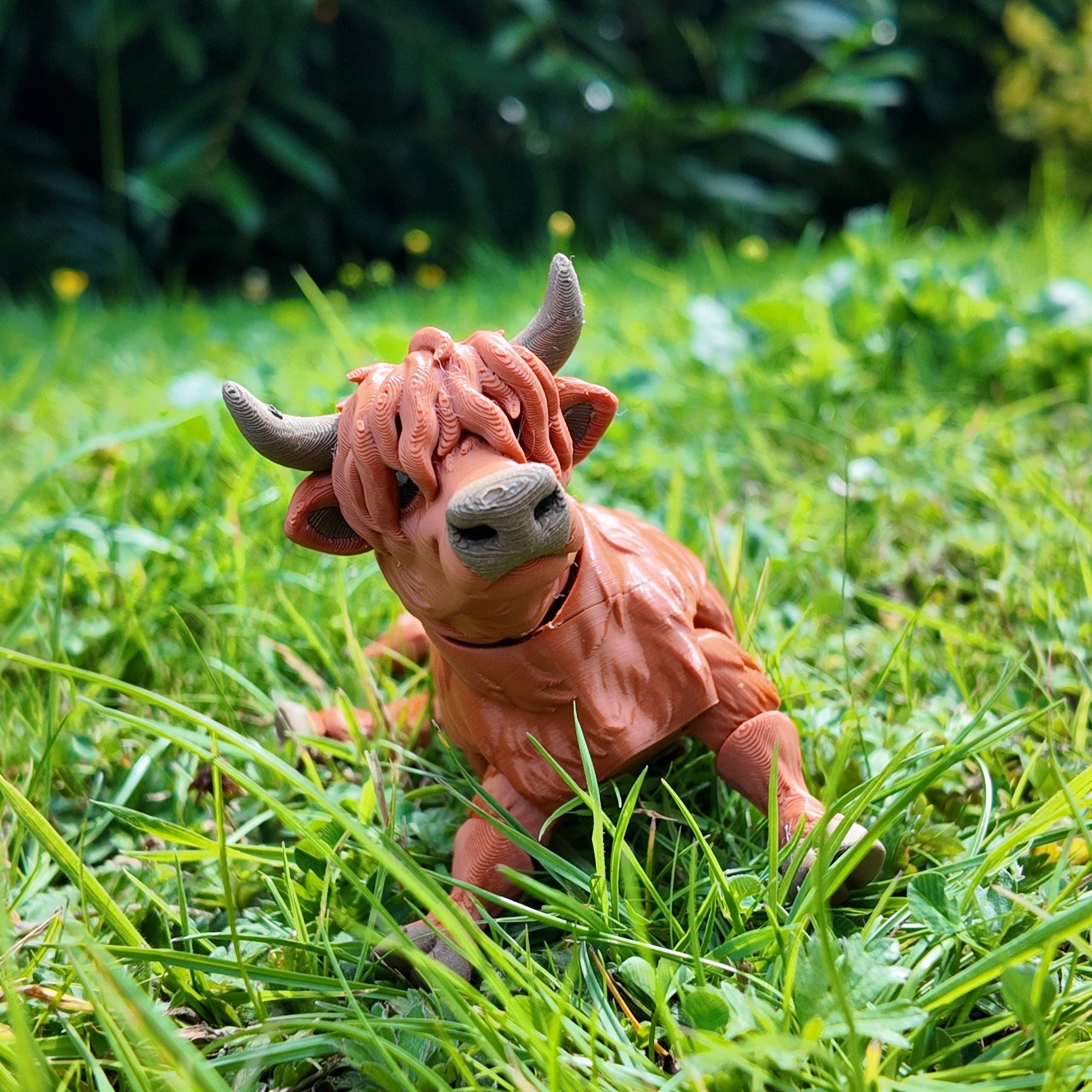 Articulated  Highland Cow | Moveable Joints | Farm Animal Figurine | Unique Gift | Shelf Decor | Cow Lover Collectible