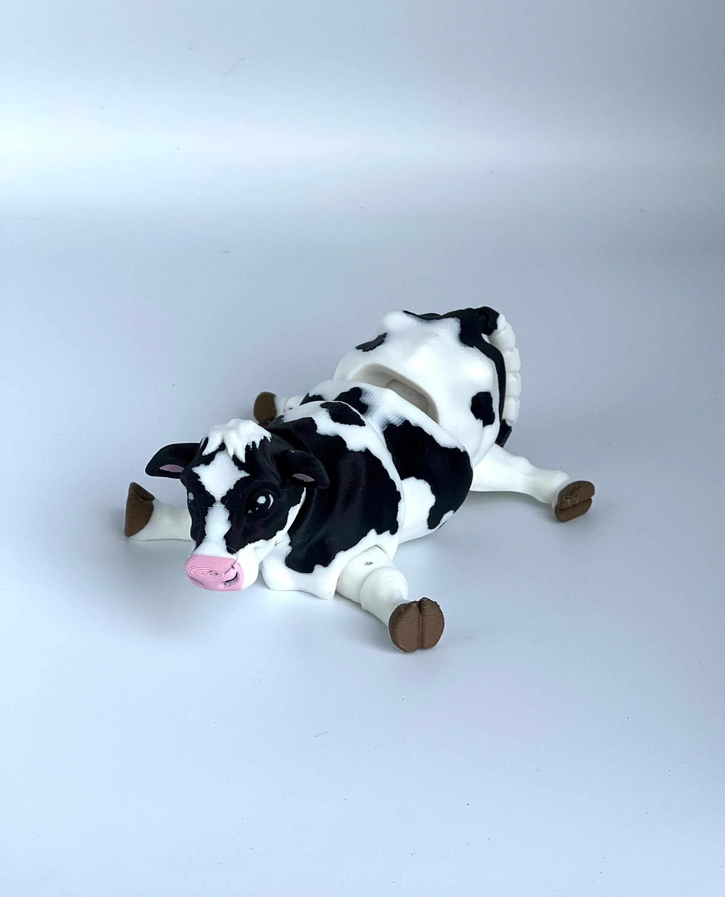 Articulated Dairy Cow Toy – Black & White Cow Figure | Collectible Farm Animal Desk Toy, Fidget Toy, Pretend Play, Gift for Cow Lovers