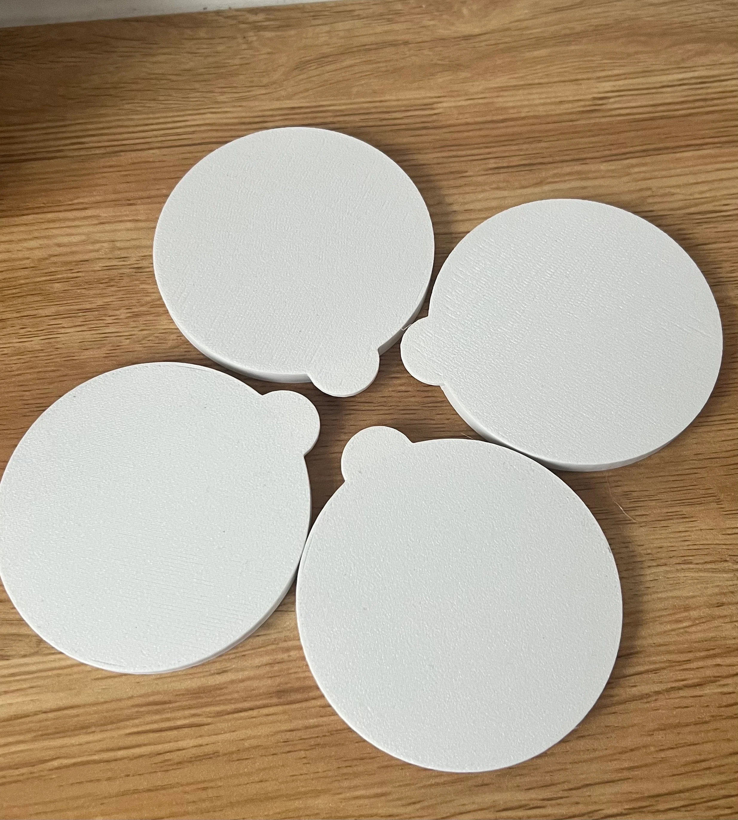 Flexible Gu Pot Lids - Pack of 4, White Lids for Glass Gu Pot, ideal for Crafts and other storage of small items