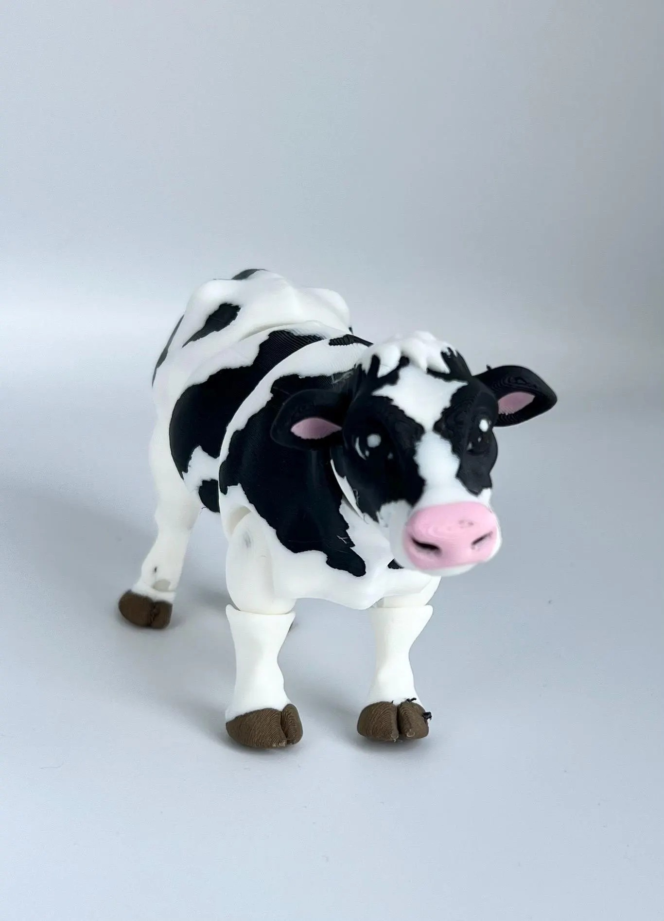 Articulated Dairy Cow Toy – Black & White Cow Figure | Collectible Farm Animal Desk Toy, Fidget Toy, Pretend Play, Gift for Cow Lovers