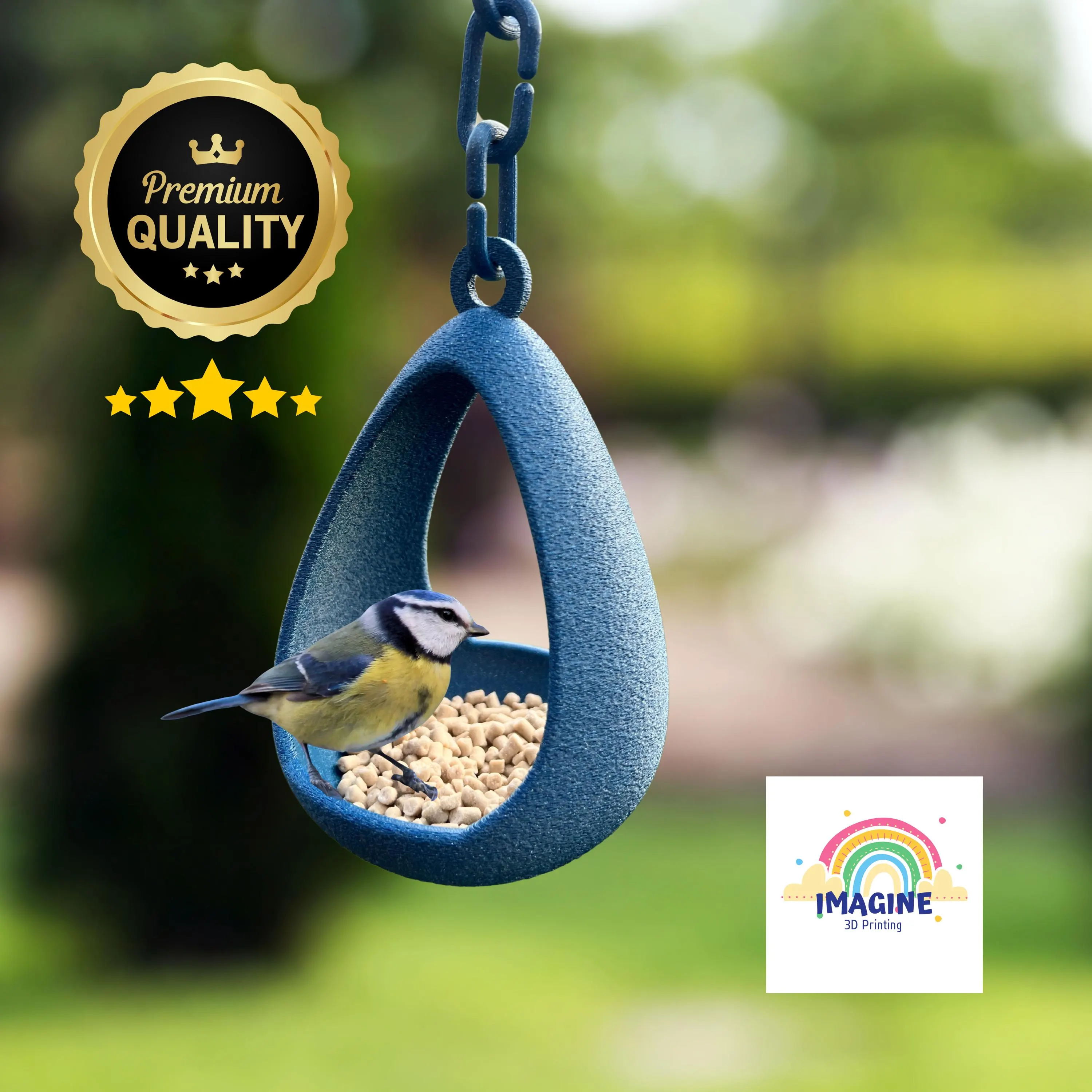 Quality unique Bird Feeder, Waterproof custom PETG outdoor bird table, Garden decor feeding station, hanging ornamental seed tray