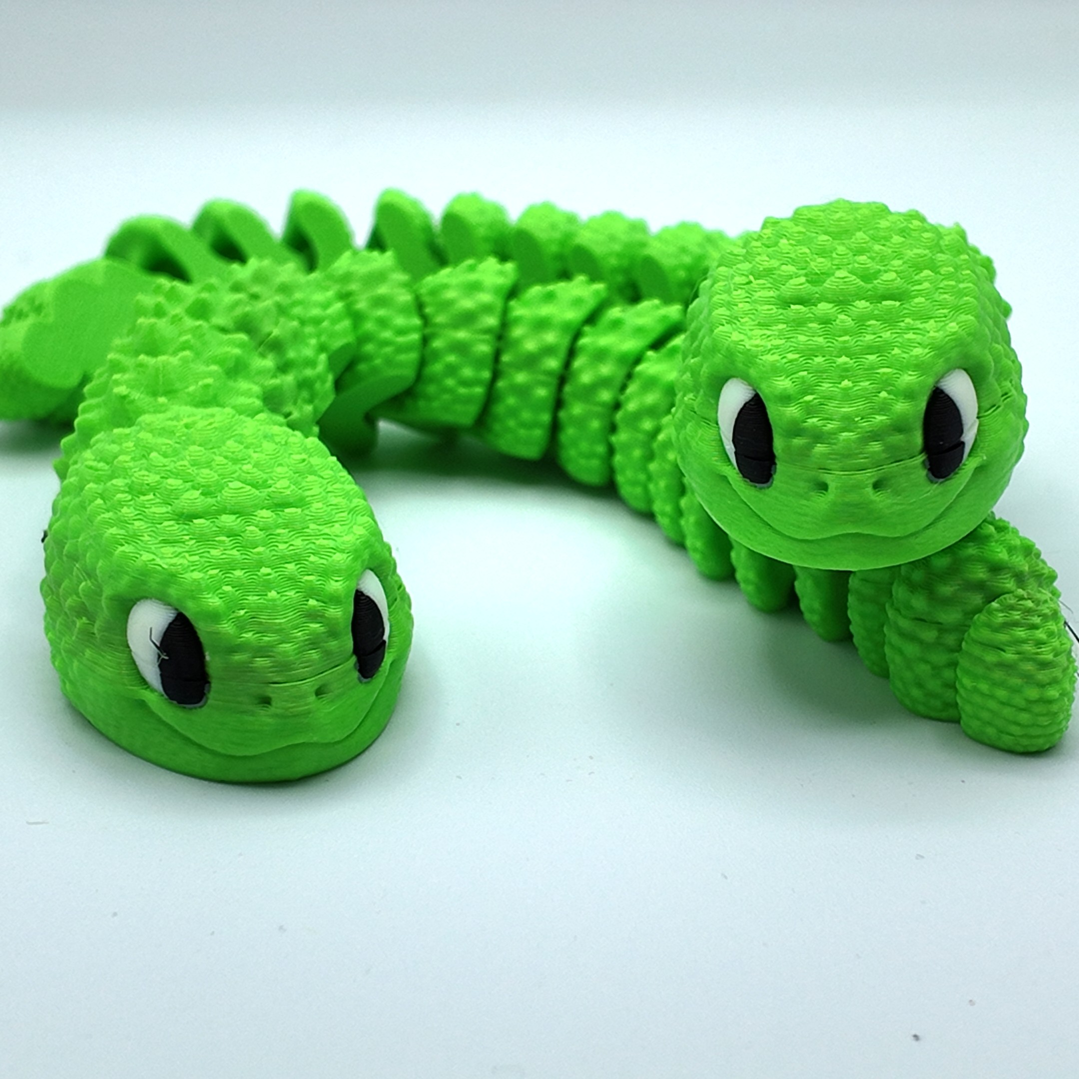 Snake Fidget Toy with Big Eyes | Cute Flexible Snake Desk Pet | Textured Sensory Snake Figurine | Tactile Cheeky Snake Gift for Kids & Adults