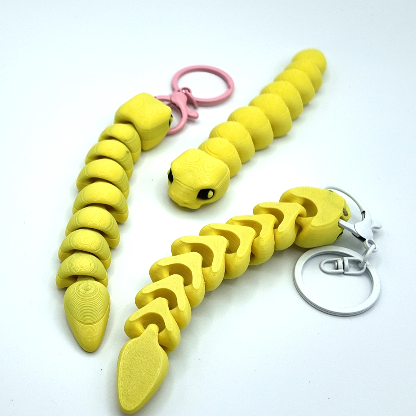Articulated Snake Toy – 3D Printed Flexible Snake Desk Pet, Fidget Snake Figurine, Articulated Animal Keyring Option, Snake Lover Gift, Bag Charm 13cm