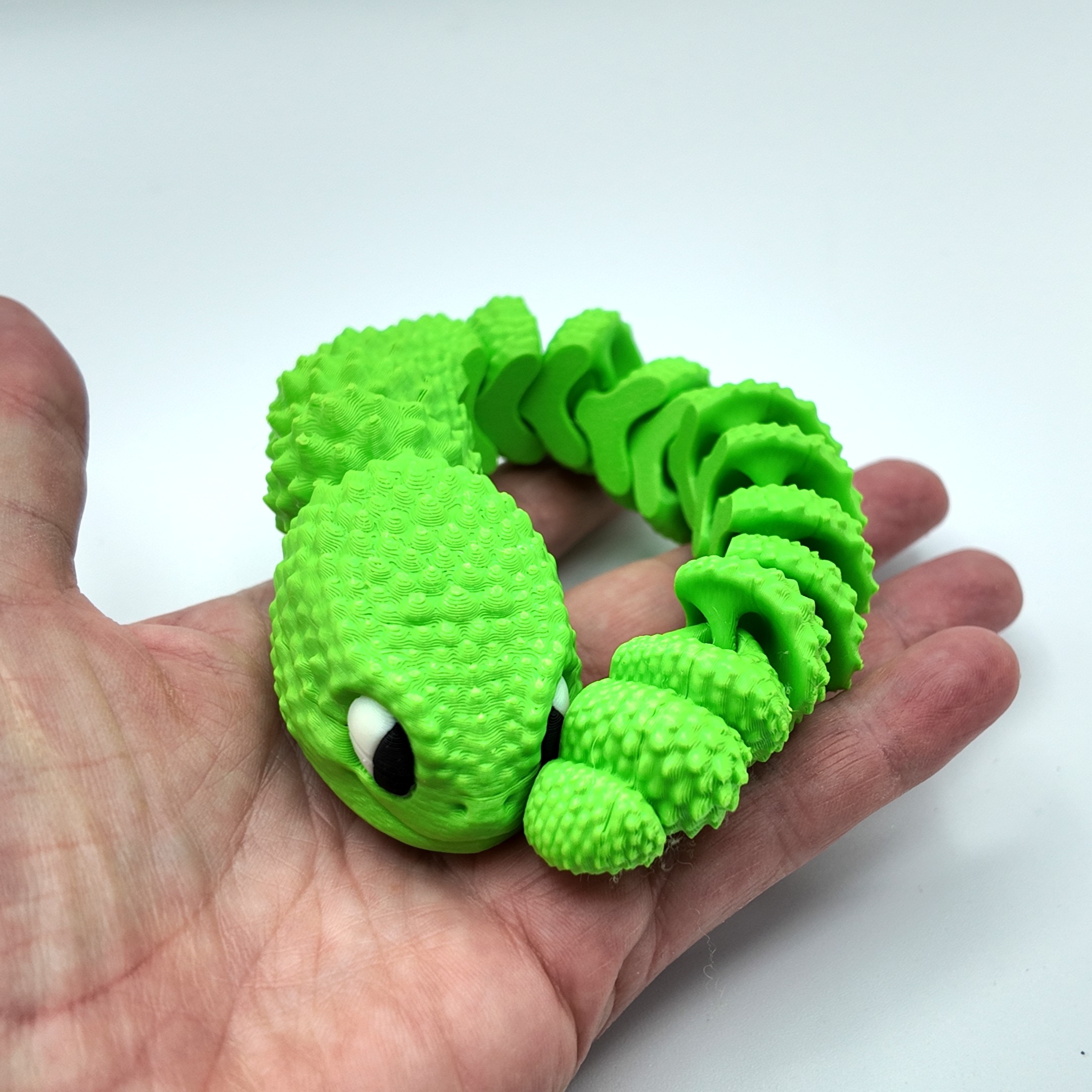 Snake Fidget Toy with Big Eyes | Cute Flexible Snake Desk Pet | Textured Sensory Snake Figurine | Tactile Cheeky Snake Gift for Kids & Adults