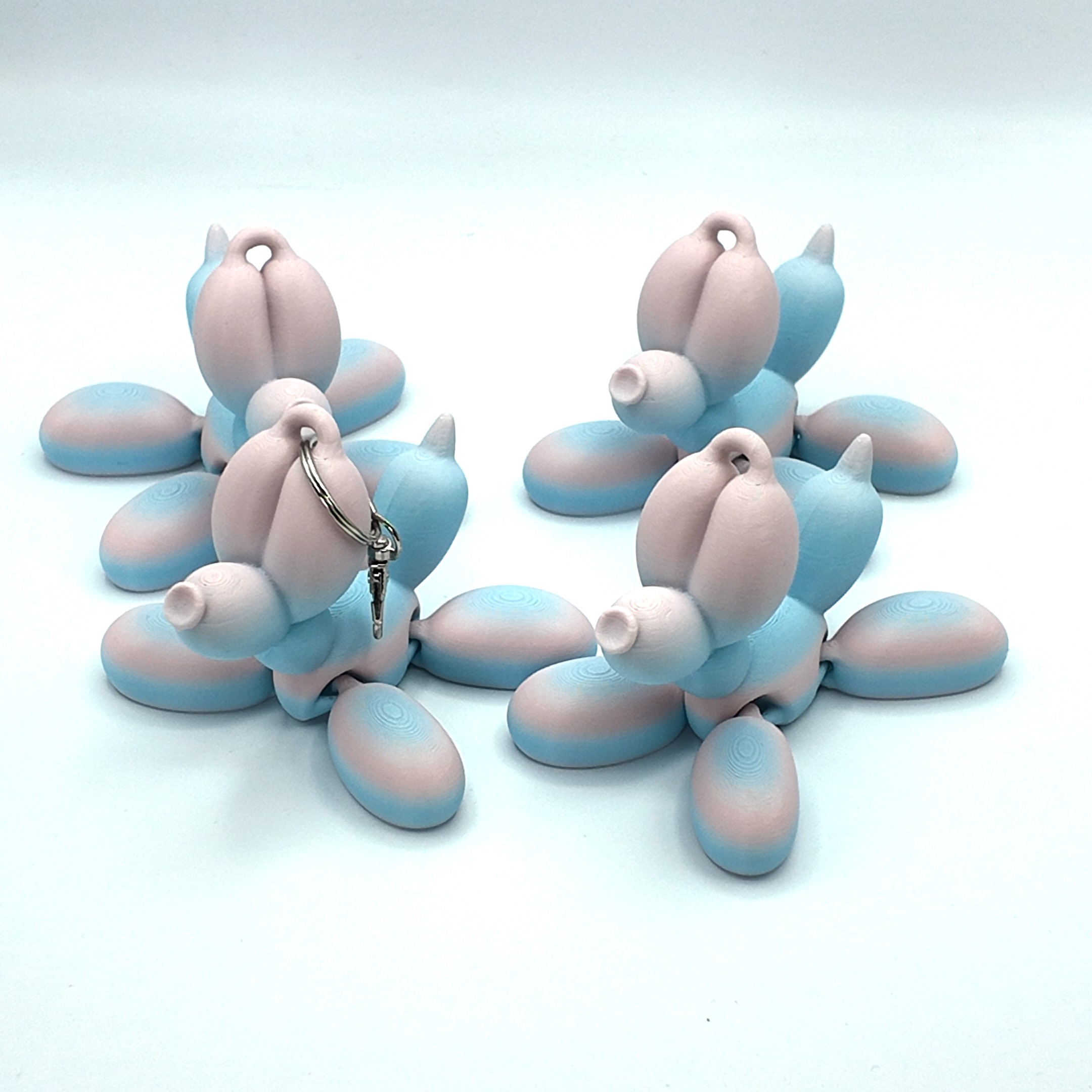 Balloon Dog Keyring – Cute 3D Printed Balloon Animal Bag Tag – Eco-Friendly PLA – Fun Gift for Dog Lovers, Party Favour, or Stocking Filler