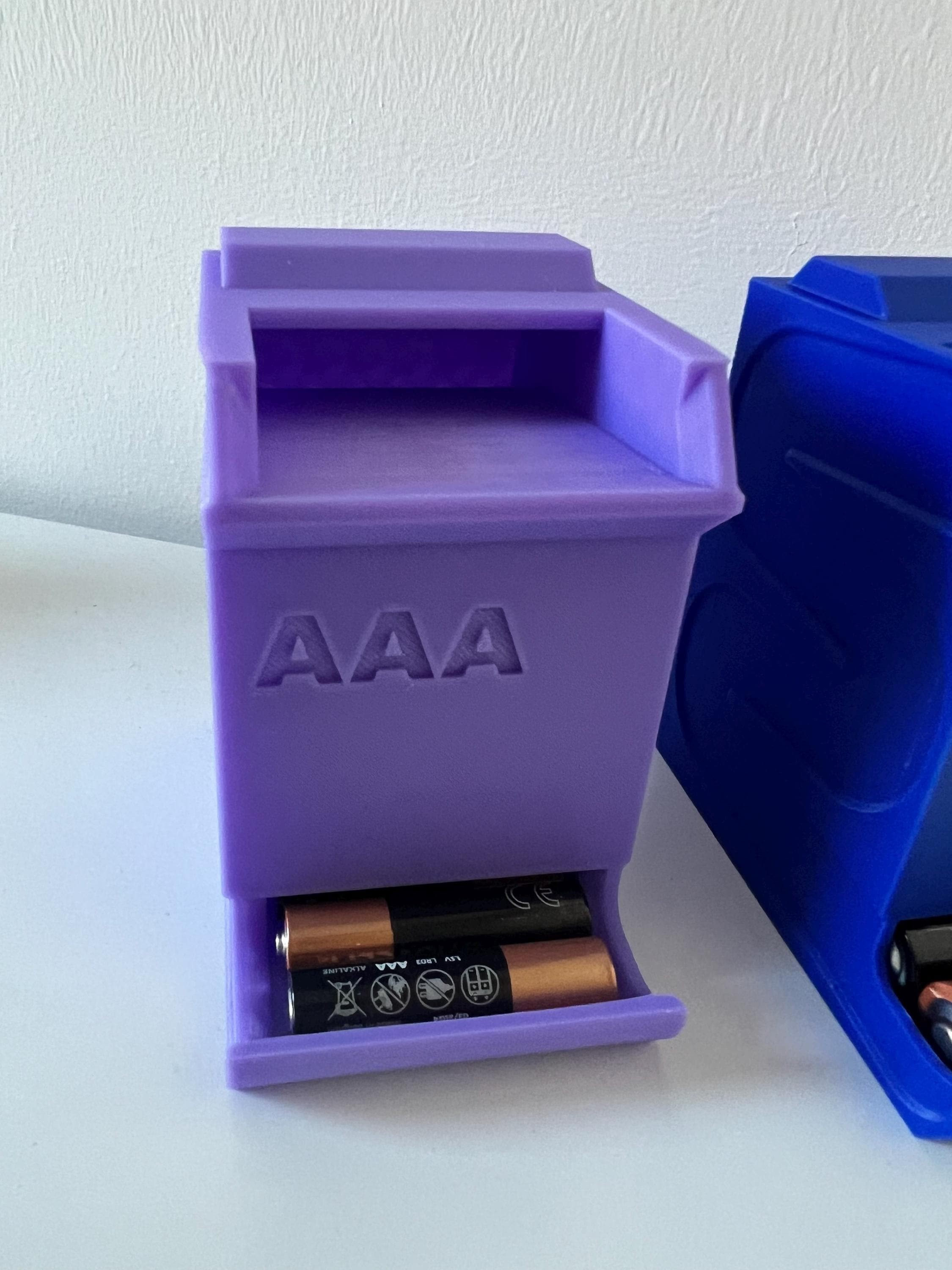 Battery Holder for AA & AAA – Stackable Dispenser Storage Rack – Desk Organizer – Minimalist Design – 6 Color Options