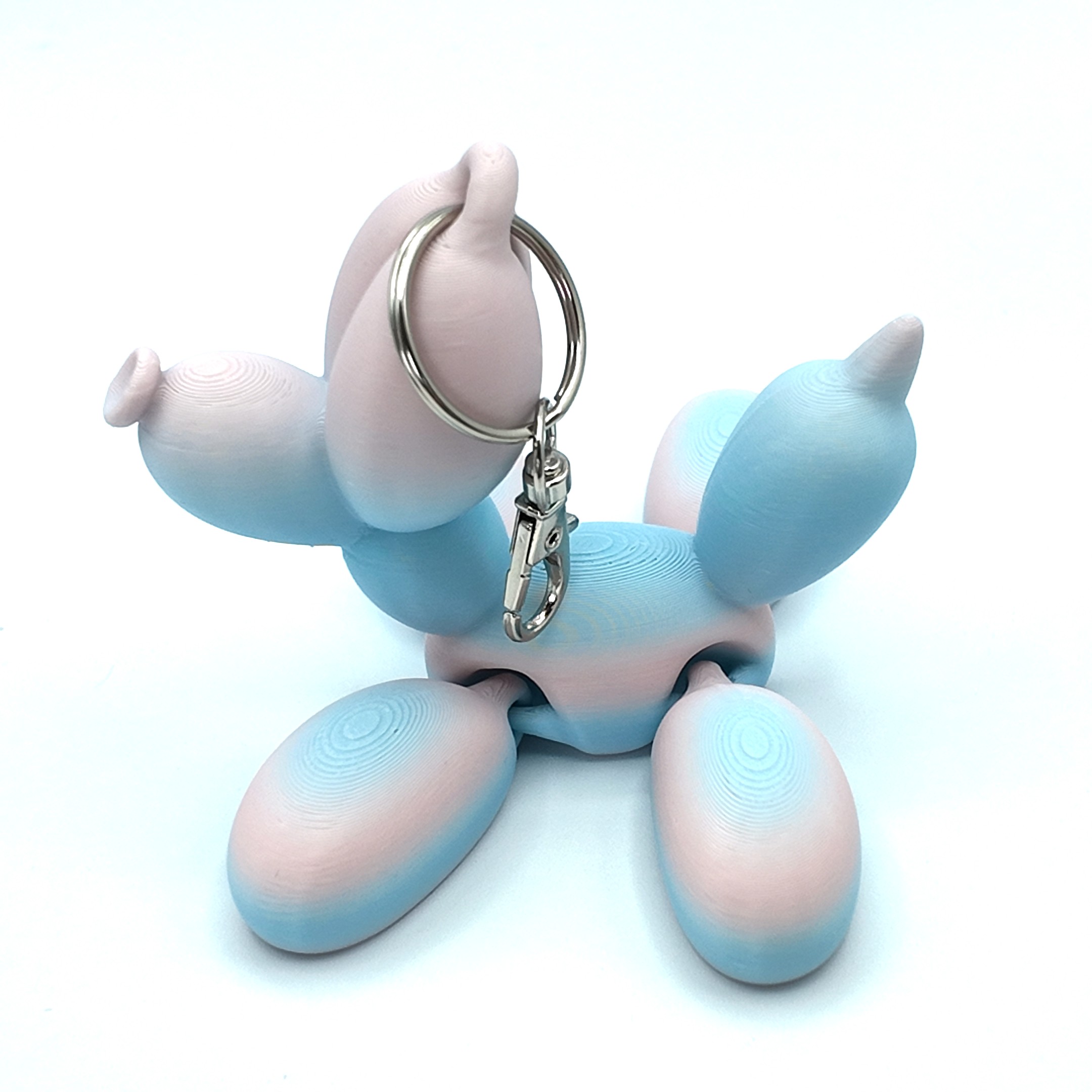Balloon Dog Keyring – Cute 3D Printed Balloon Animal Bag Tag – Eco-Friendly PLA – Fun Gift for Dog Lovers, Party Favour, or Stocking Filler