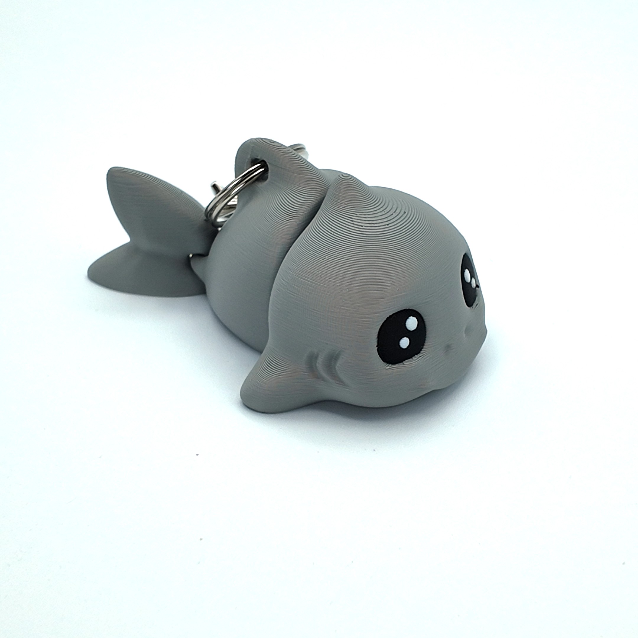 Cute Baby Shark Keyring – Articulated & Flexible Fidget Toy Bag Tag for Kids & Adults | 3D Printed Shark Keychain | Sensory Gift | Ocean Animal Accessory