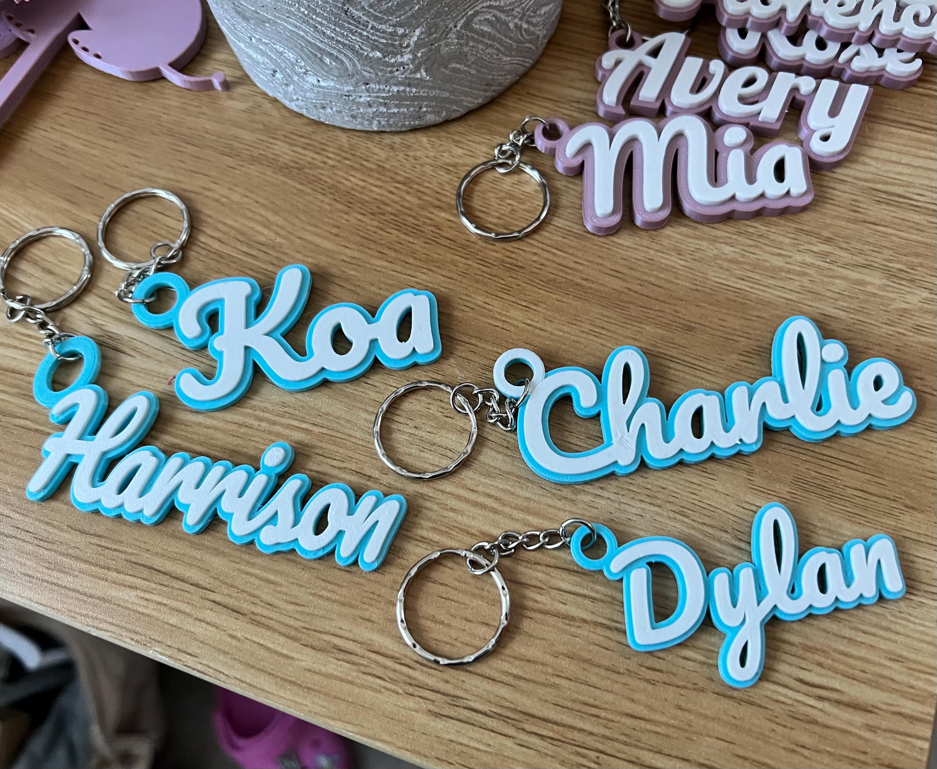 Personalised name keychain, Name Keyring, Name Bag Tag, Party Bag Gifts