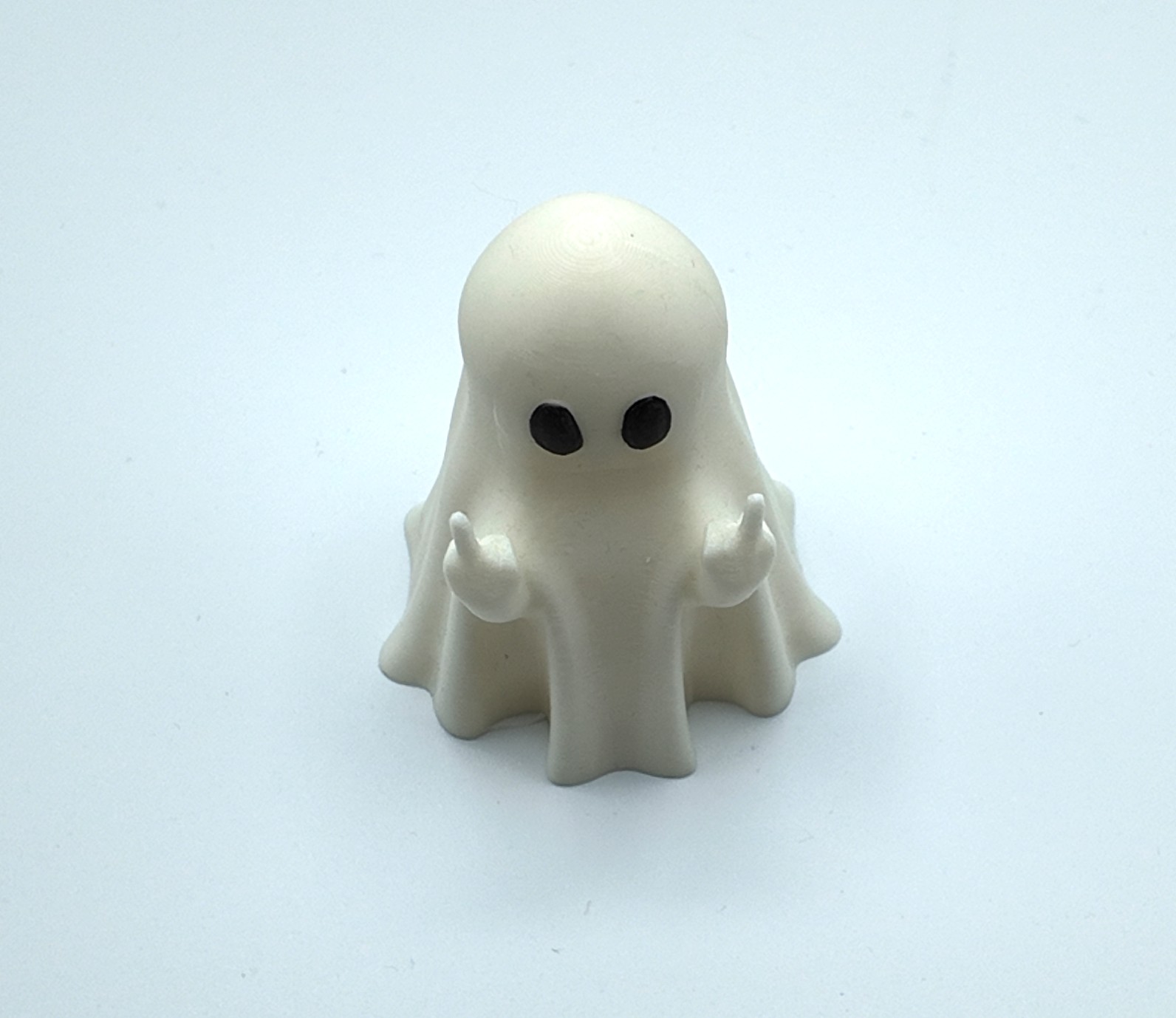 Funny Ghost Ornament – Rude Middle Finger Ghost Figurine – Cheeky Gothic Halloween Decor – Naughty Spooky Desk Ornament – 8cm Sassy Ghost Statue