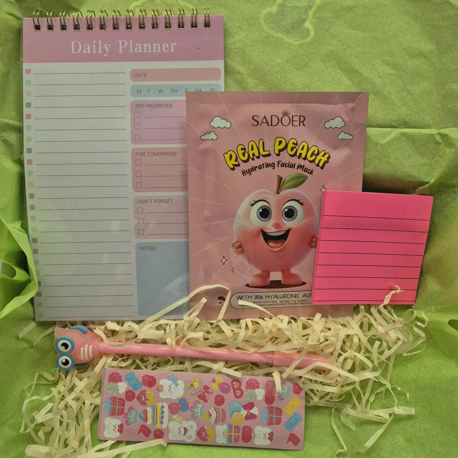 Pink Mini Mystery Box – 5 Cute Stationery & Self-Care Items | Pastel Gift Box for Her, Teen Girls, or Self-Care Treat