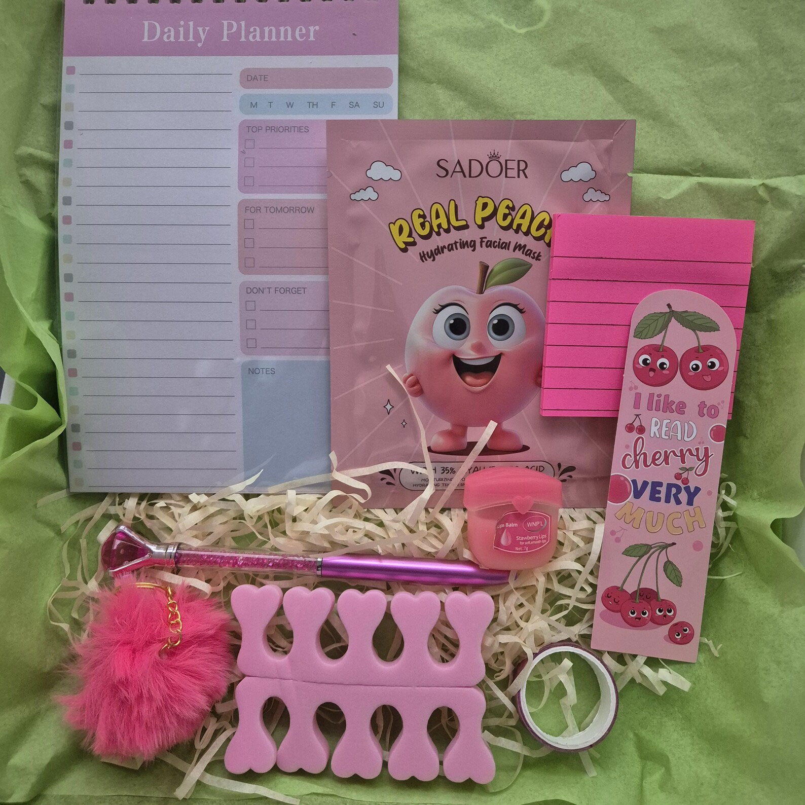 Deluxe Pink Mystery Box – 9-Item Pastel Stationery & Self-Care Gift Set | Aesthetic Gift for Her, Teen Girls, Birthday or Relaxation Treat
